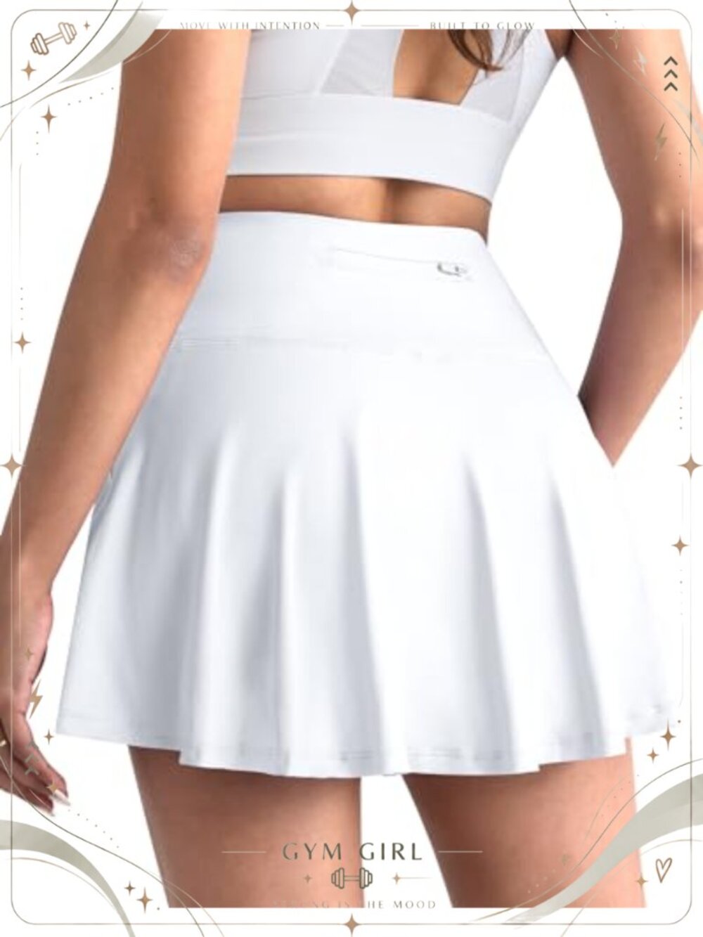 Polyester Tennis Golf Skirt with Shorts 5 Pockets Athletic Skorts